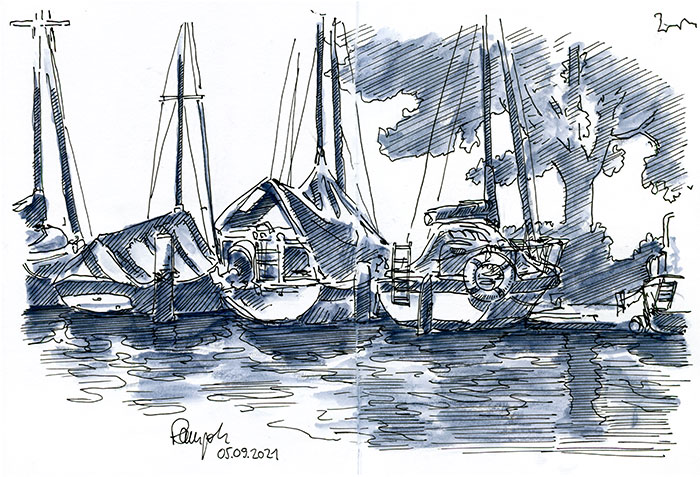 Zeichnung Starnberger See Boote