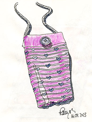 Zeichnung Handytasche Upcycling