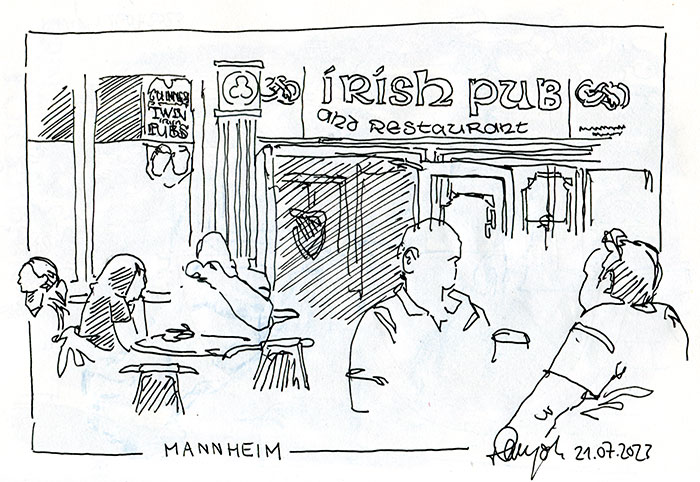 Zeichnung Irish Pub Mannheim