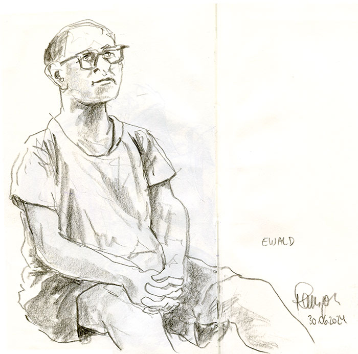 Zeichnung Portrait Ewald