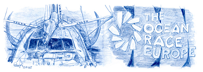 Zeichnung Biotherm IMOCA Sailing Boat Ocean Race Europe
