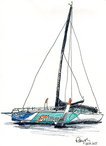 Zeichnung IMOCA Boat Vendee Globe Vulnerable