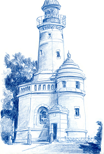 Zeichnung Leuchtturm Kiel-Holtenau