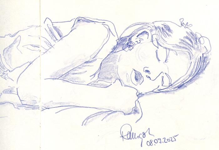 Zeichnung Lilly schläft Wien