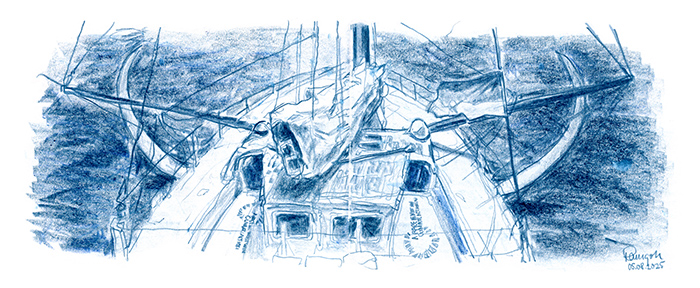 Zeichnung Malizia IMOCA Sailing Boat