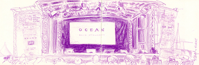 Zeichnung Open Air Kino Ocean Race Kiel David Attenborough