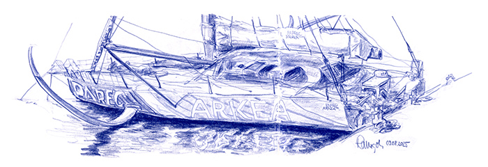 Zeichnung Paprec Arkea IMOCA Sailing Boat