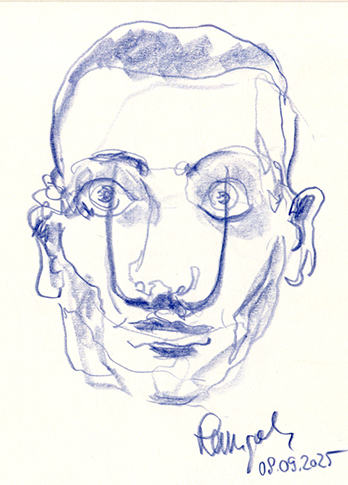 Zeichnung Salvador Dalí Portrait
