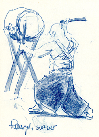 Zeichnung Taiko Drummer Japanfest München