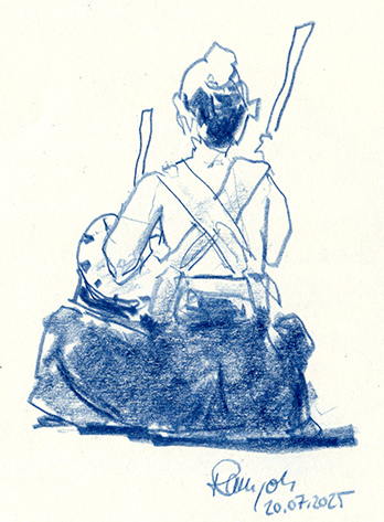 Zeichnung Taiko Drummer Japanfest München