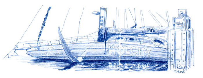Zeichnung Team Holcim PRB IMOCA Sailing Boat